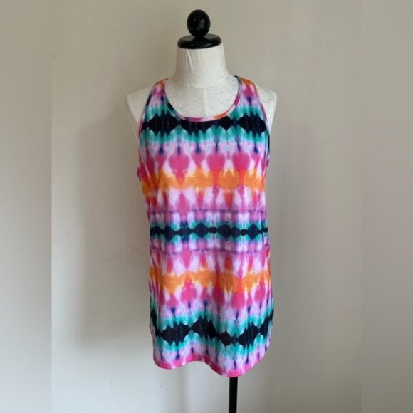 NWT Zelos Tie-Dye Racerback Tank Top With Twisted Back Size M - Picture 1 of 7